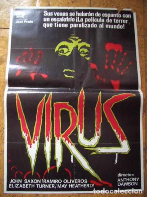 Cine: P&oacute;ster original de cine 70x100xm VIRUS (1980) John Saxon - Antonio Margheriti