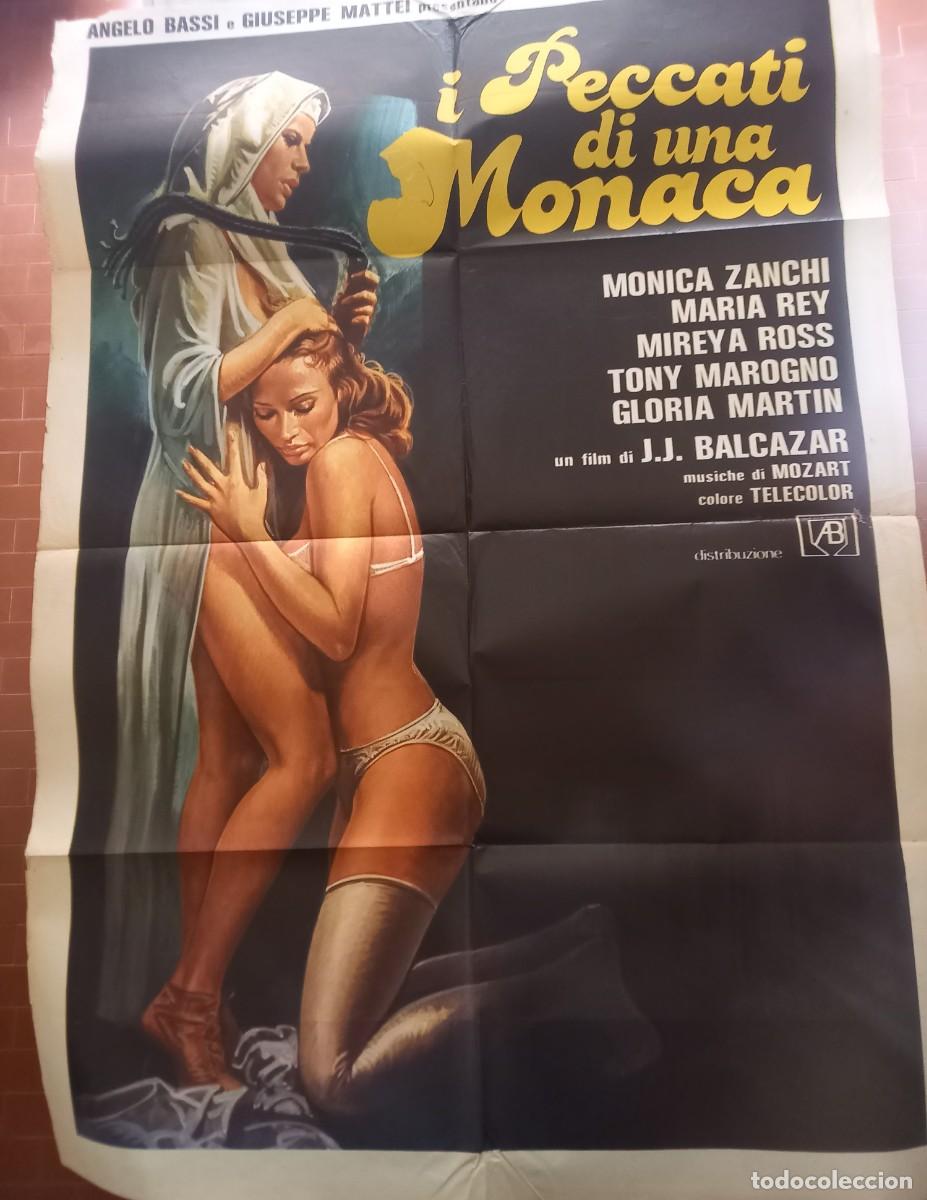 Cine: I PECCATI DI UNA MONACA 1979 FILM DI JESUS BALCAZAR POSTER cm. 100X140 MONICA ZANCHI MARIA REY