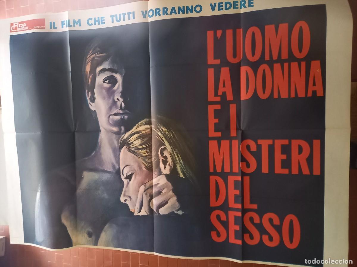 Cine: L'UOMO LA DONNA E I MISTERI DEL SESSO DI ROLANG GAMMRER 1971 POSTER cm. 200X140