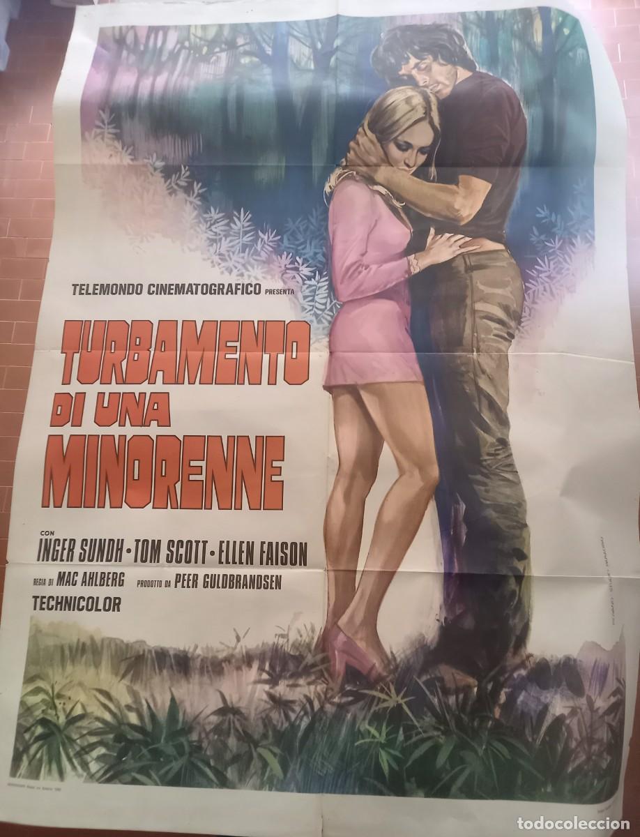 Cine: TURBAMENTO DI UNA MINORENNE DI MAC HALBERG 1974 POSTER cm. 100X140 INGER SUNDH ELLER FAISON