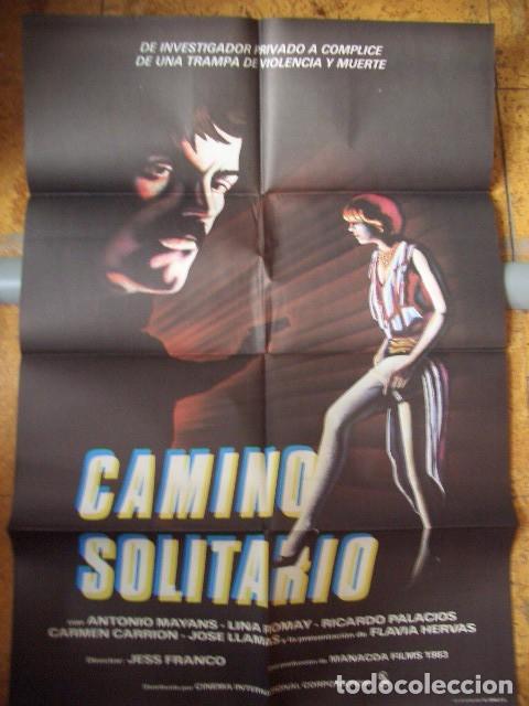Cine: P&oacute;ster original de cine 70x100xm CAMINO SOLITARIO. CARTEL. Dirigida por Jes&uacute;s Franco con Antonio May