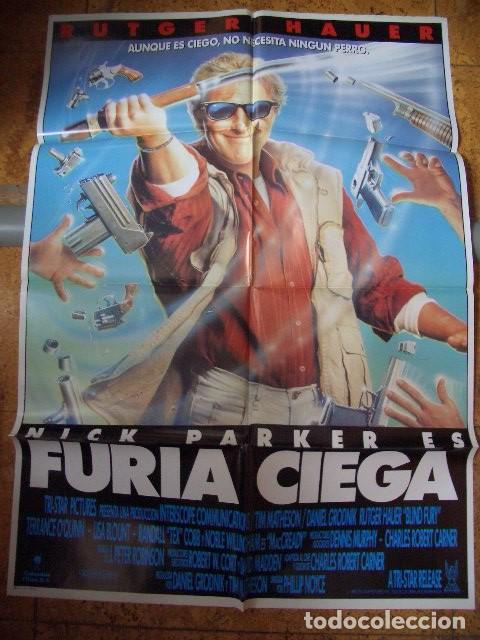 Cine: P&oacute;ster original de cine 70x100xm FURIA CIEGA RUTGER HAUER