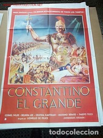 Cine: P&oacute;ster original de cine 70x100xm CONSTANTINO EL GRANDE. Cornel Wilde, Belinda Lee