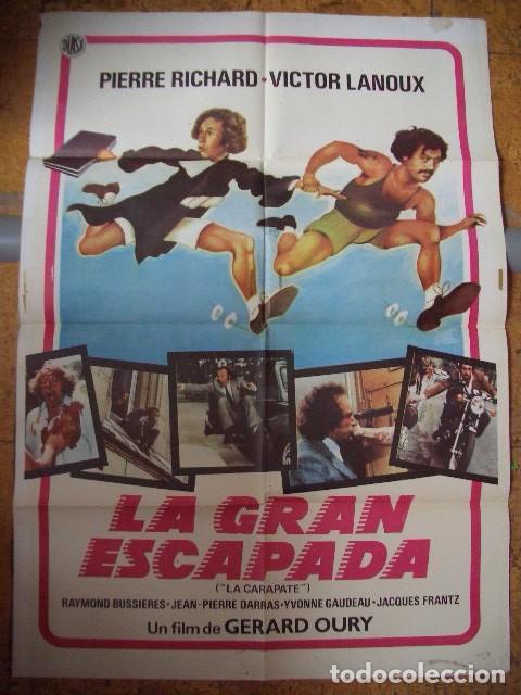 Cine: P&oacute;ster original de cine 70x100xm LA GRAN ESCAPADA. PIERRE RICHARD, VICTOR LANOUX