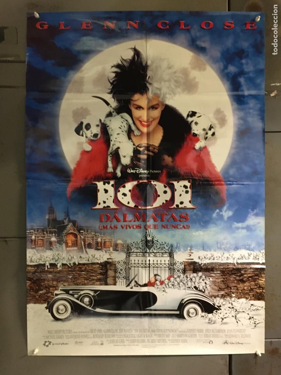 Kino: AFB84 101 DALMATAS GLENN CLOSE WALT DISNEY POSTER ORIGINAL 70X100 ESTRENO h0