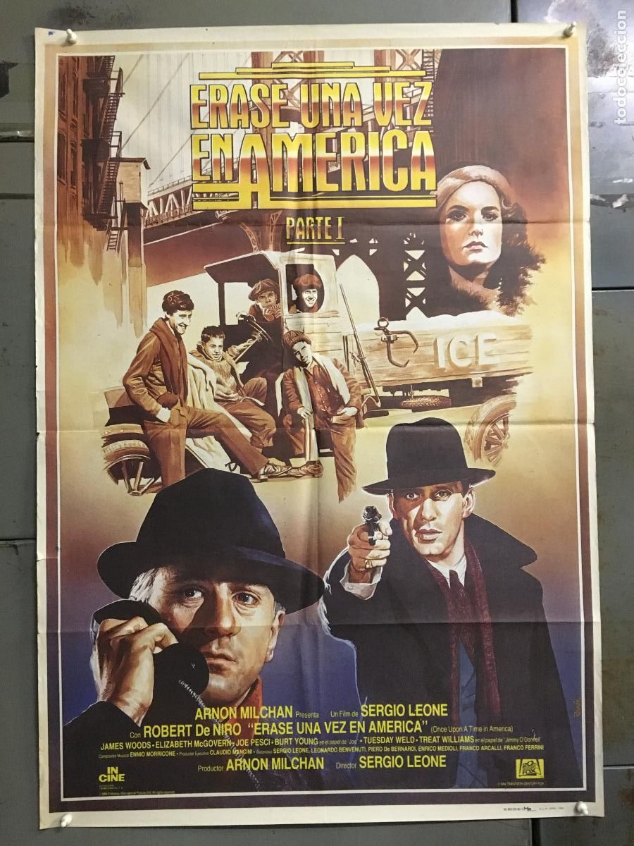 Cine: AFB89 ERASE UNA VEZ EN AMERICA 1 SERGIO LEONE POSTER ORIGINAL 70X100 ESTRENO h0