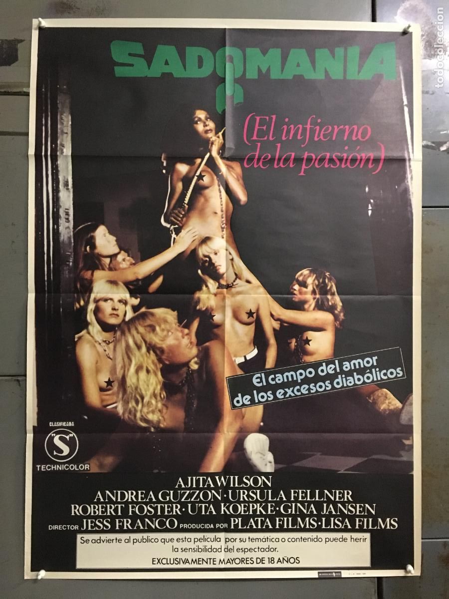 Kino: AFB91 SADOMANIA JESUS FRANCO AJITA WILSON POSTER ESTRENO 70X100 h0
