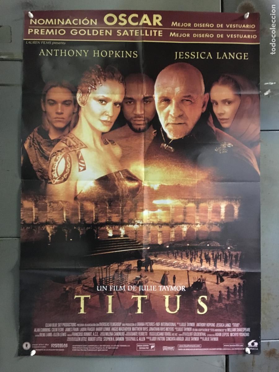 Cine: AFB95 TITUS ANTHONY HOPKINS JESSICA LANGE POSTER ORIGINAL 70X100 ESTRENO h0