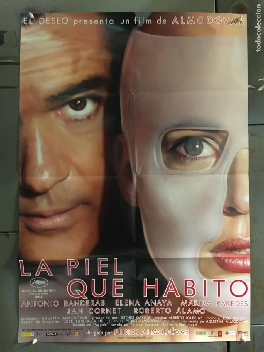 Cine: AFC03 LA PIEL QUE HABITO PEDRO ALMODOVAR ANTONIO BANDERAS POSTER ORIGINAL 70X100 ESTRENO h1