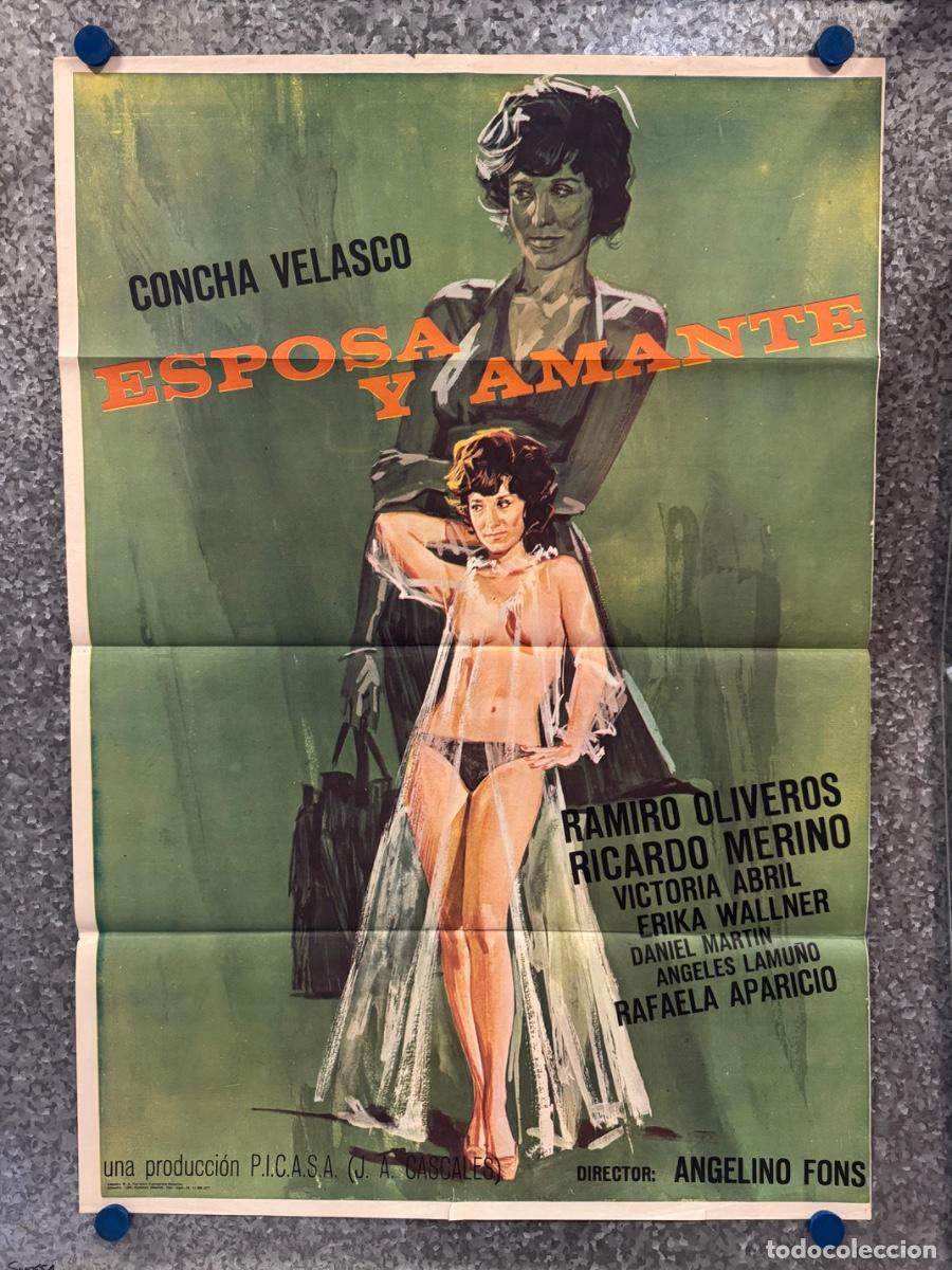 Cine: Esposa y Amante, Conchita Velasco, Ramiro Oliveros, A&ntilde;o 1977, POSTER ORIGINAL