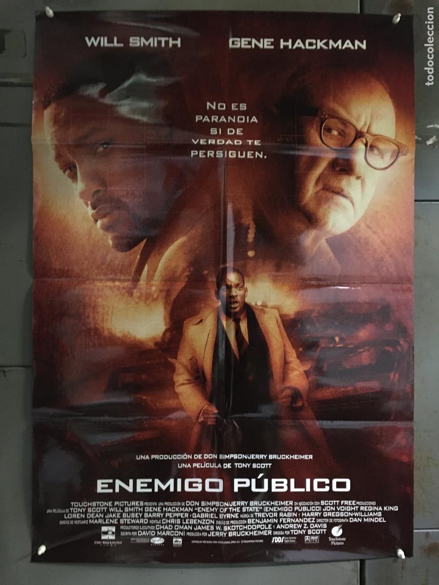 Cine: AFC07 ENEMIGO PUBLICO WILL SMITH GENE HACKMAN POSTER ORIGINAL 70X100 ESTRENO h0
