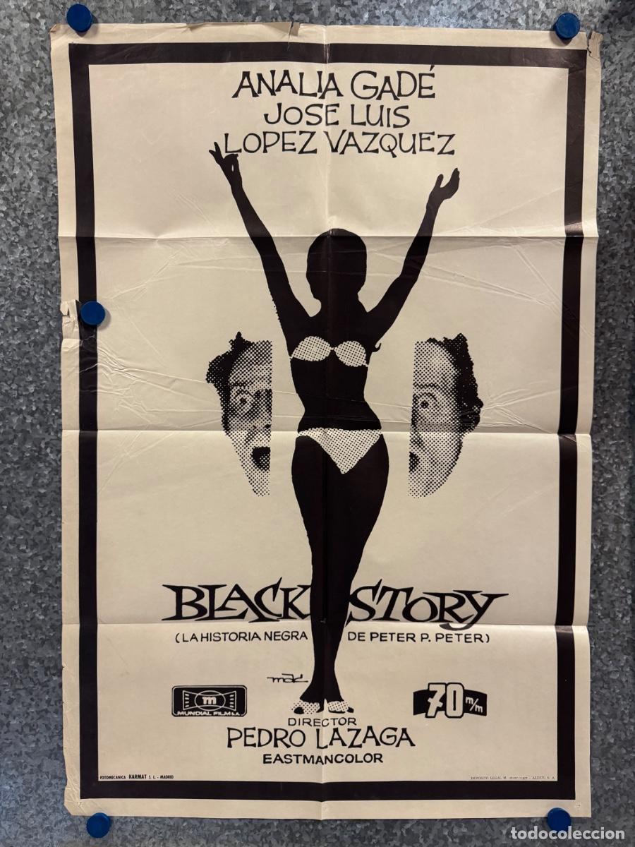 Cine: Black Story, Analia Gade, Jose Luis Lopez Velasco, A&ntilde;o 1971, POSTER ORIGINAL