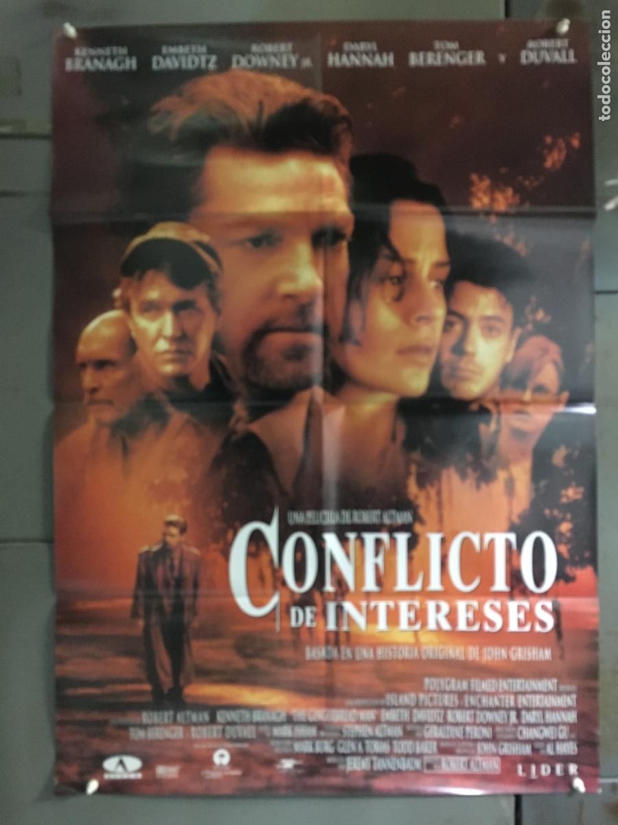 Cinema: AFC09 CONFLICTO DE INTERESES KENNETH BRANAGH ROBERT ALTMAN POSTER ORIGINAL 70X100 ESTRENO h10
