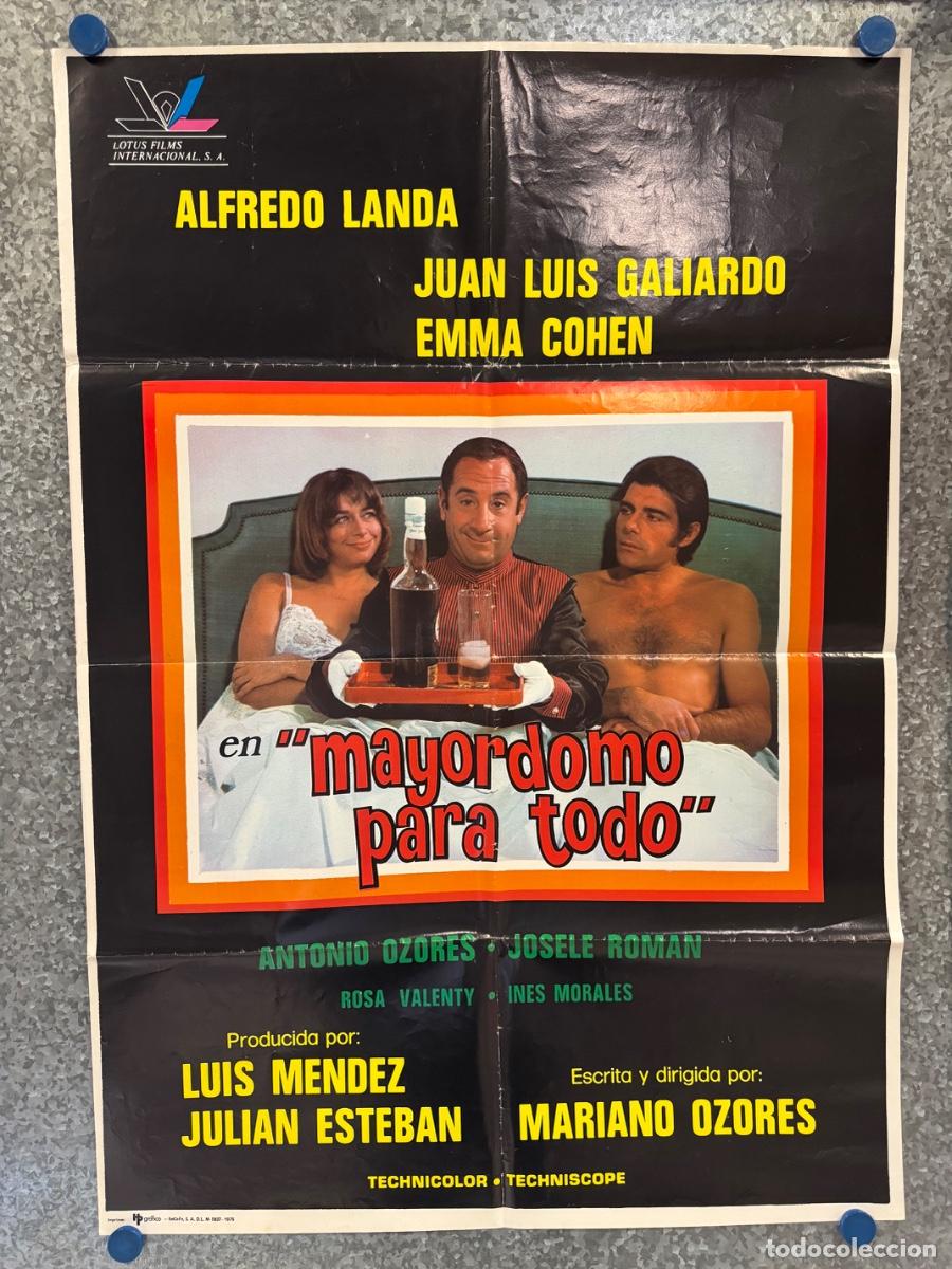 Cine: Mayordomo para todo, Alfredo Landa, Emma Cohen, A&ntilde;o 1976, POSTER ORIGINAL