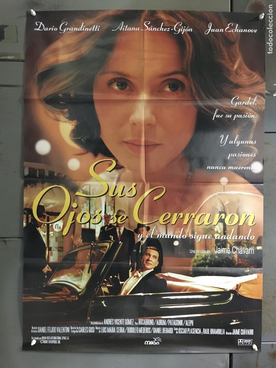 Cine: AFC10 SUS OJOS SE CERRARON JAIME CHAVARRI AITANA SANCHEZ-GIJON POSTER ORIGINAL 70X100 ESTRENO h0
