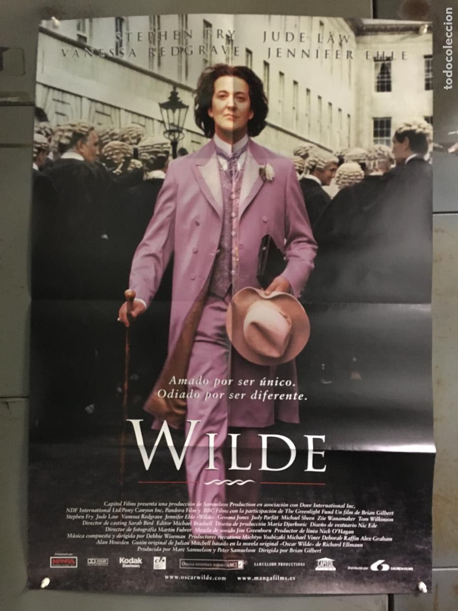 Cine: AFC12 WILDE STEPHEN FRY JUDE LAW VANESSA REDGRAVE POSTER ORIGINAL 70X100 ESTRENO h0