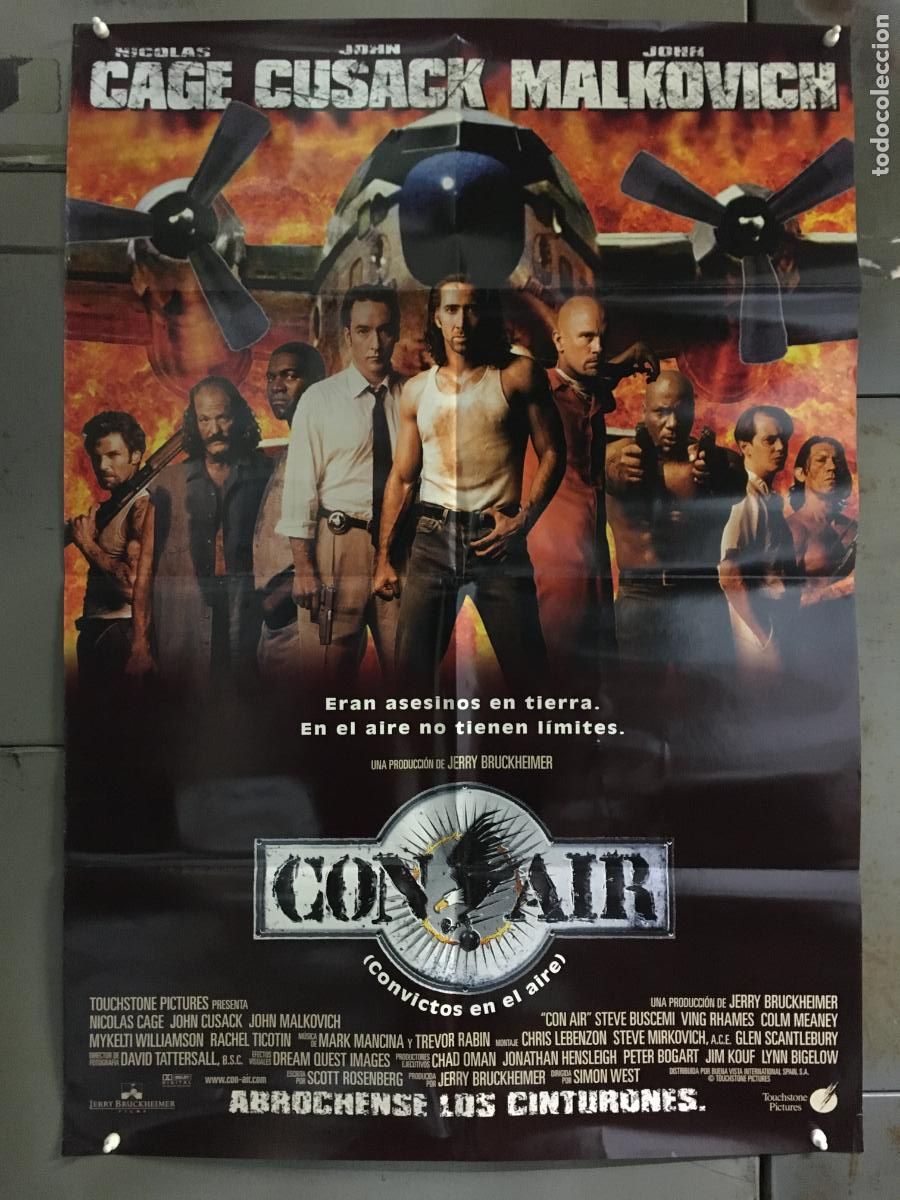 Cinema: AFC17 CON AIR NICOLAS CAGE JOHN CUSACK MALKOVICH POSTER ORIGINAL 70X100 ESTRENO h0