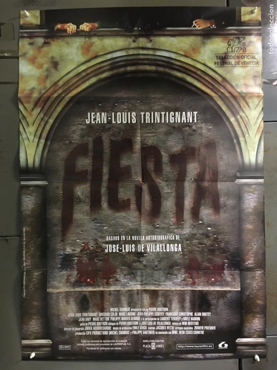 Cinema: AFC18 FIESTA JEAN LOUIS TRINTIGNANT GUERRA CIVIL POSTER ORIGINAL 70X100 ESTRENO h0