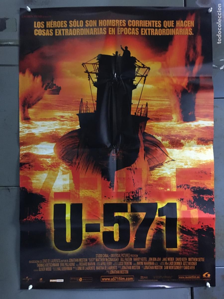 Cin&eacute;ma: AFC22 U-571 HARVEY KEYTEL JON BON JOVI POSTER ORIGINAL ESTRENO 70X100 h5