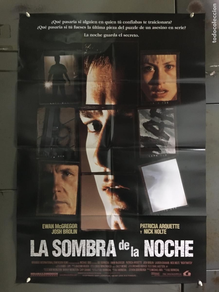 Cine: AFC32 LA SOMBRA DE LA NOCHE EWAN MCGREGOR JOSH BROLIN POSTER ORIGINAL 70X100 ESTRENO