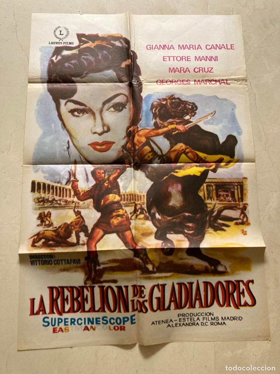 Cine: Cartel cine original LA REBELION DE LOS GLADIADORES (1958) 70x100 / Gianna Maria Canal