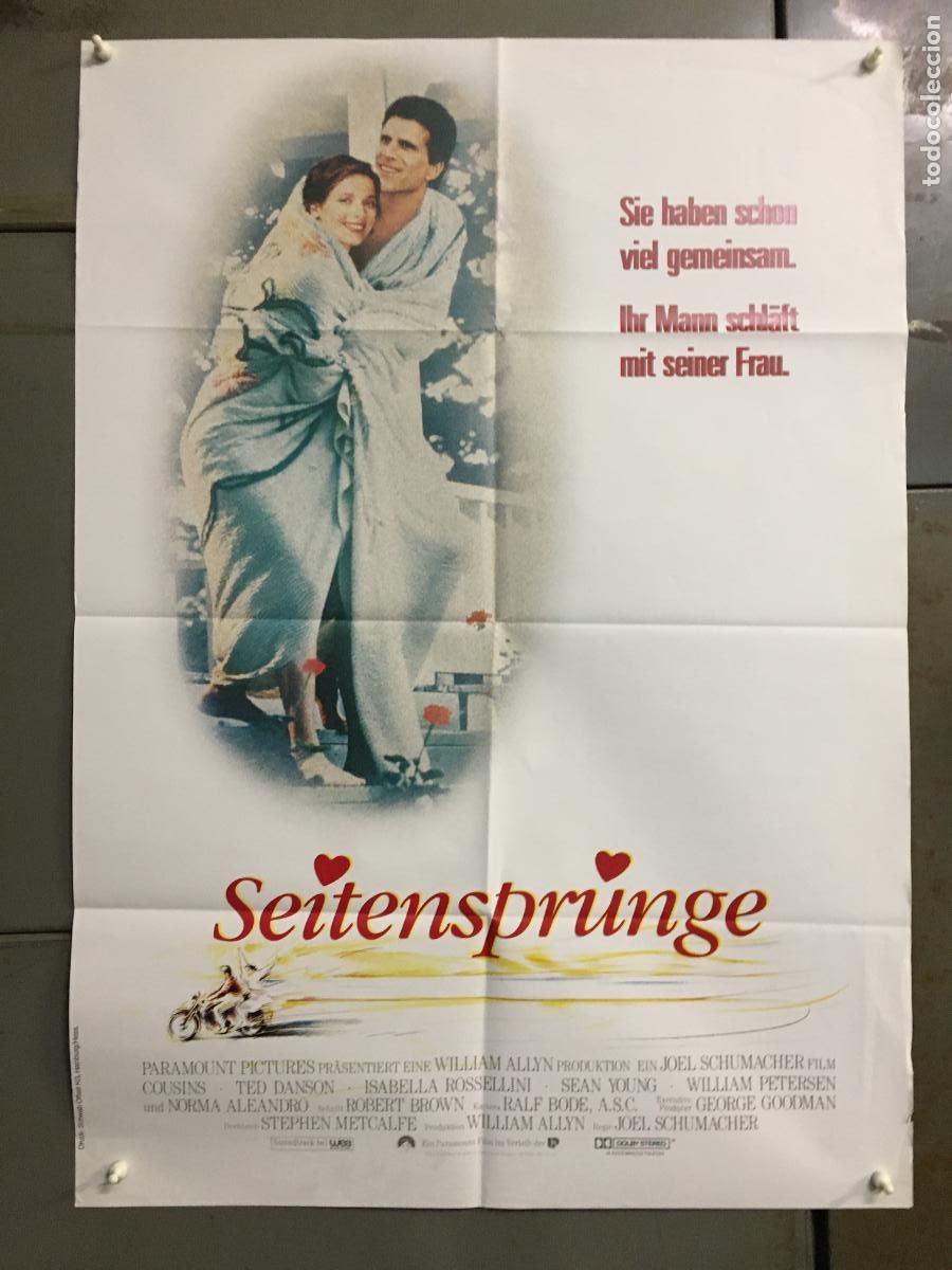 Cine: AFC39 UN TOQUE DE INFIDELIDAD ISABELLA ROSELLINI TED DANSON POSTER ORIGINAL ALEMAN 60x84 h0