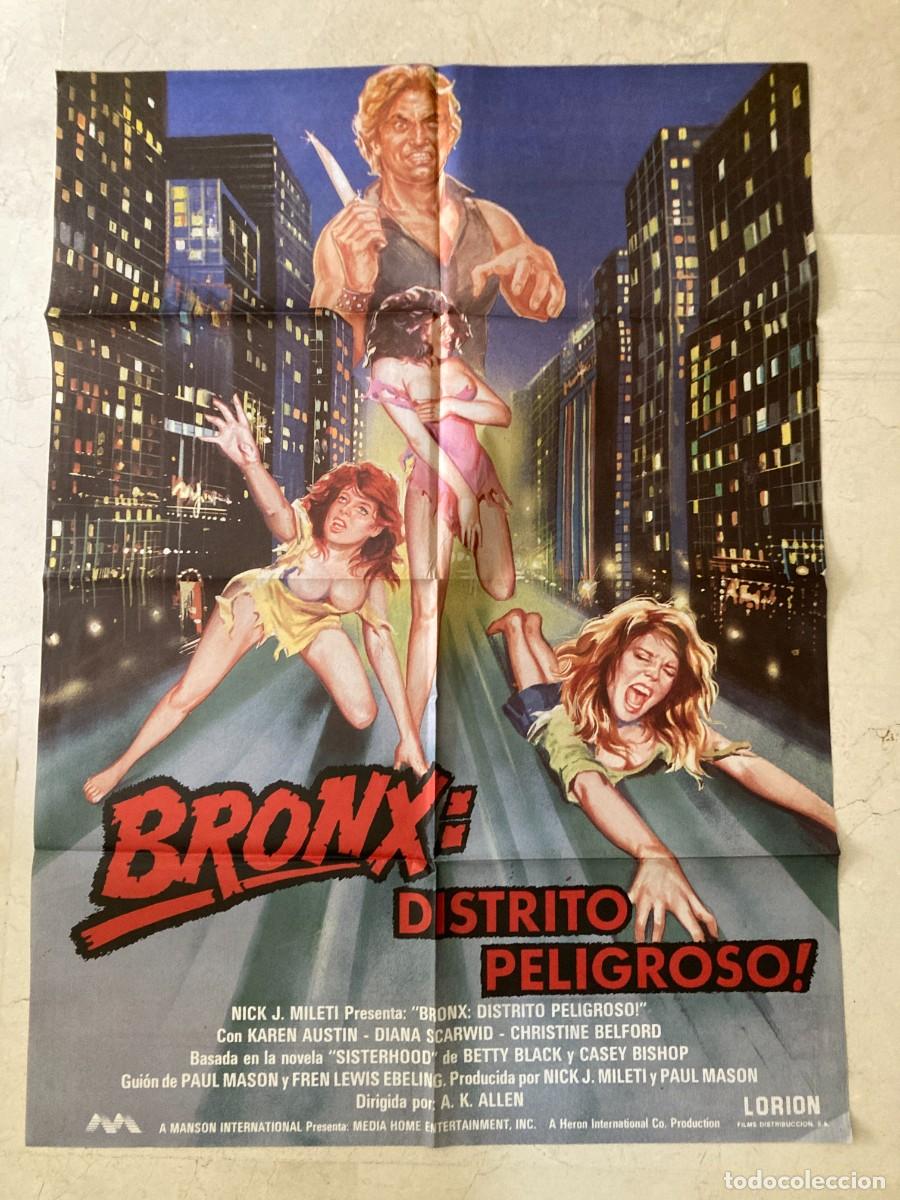 Cine: Cartel cine original BRONX DISTRITO PELIGROSO (1986) 70x100 / Karen Austin - Diana Scarwid
