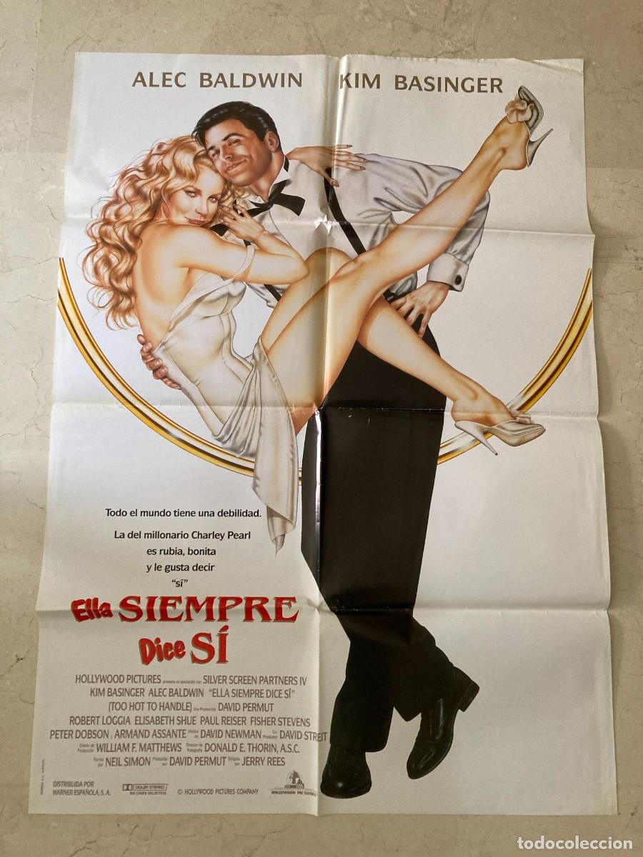 Cine: Cartel cine original ELLA SIEMPRE DICE SI (1991) 70x100 / Kim Basinger - Alec Baldwin