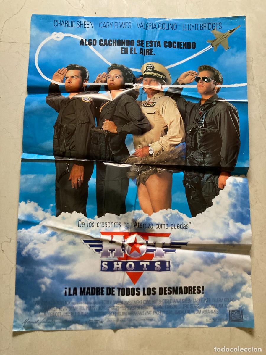 Cine: Cartel cine original HOT SHOTS (1991) 70x100 / Charlie Sheen - Valeria Golino