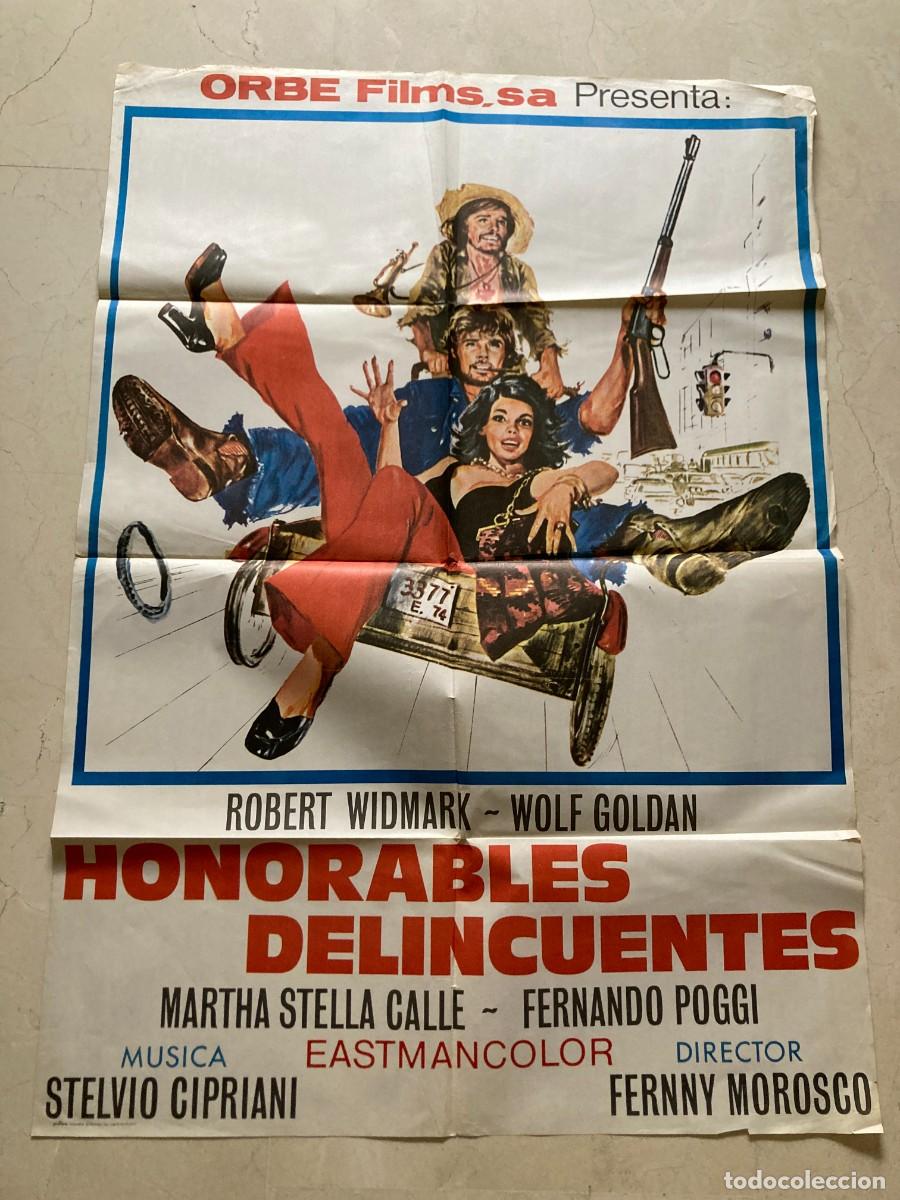 Cine: Cartel cine original HONORABLES DELINCUENTES (1975) 70x100 / Robert Widmark