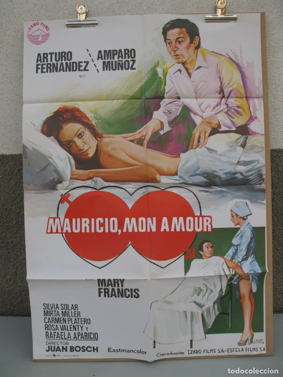 Cine: MAURICIO, MON AMOUR - P&Oacute;STER - CARTEL DE LA PEL&Iacute;CULA - ARTURO FERNANDEZ - AMPARO MU&Ntilde;OZ - JUAN BOSCH.
