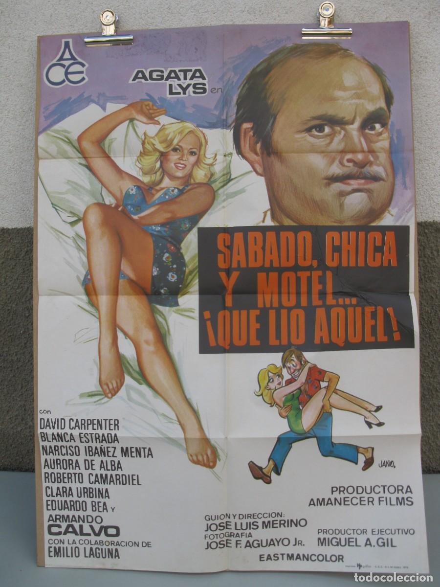 Cine: SABADO, CHICA Y MOTEL... &iexcl;QUE LIO AQUEL! - P&Oacute;STER - CARTEL DE LA PEL&Iacute;CULA - AGATA LYS - J. L. MERINO