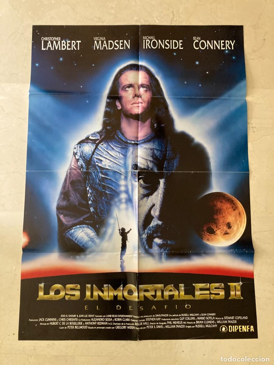 Cine: Cartel cine original LOS INMORTALES II (1991) 70x100 / Christopher Lambert - Sean Connery