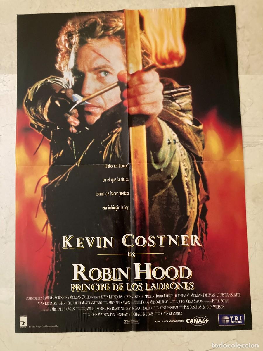 Cine: Cartel v&iacute;deo original ROBIN HOOD PRINCIPE DE LOS LADRONES (1991) 60x42 / Kevin Costner