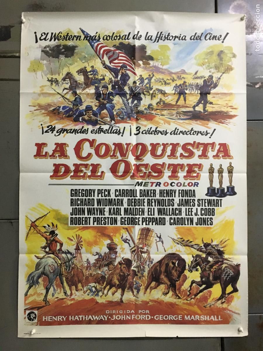 Kino: AFC50 LA CONQUISTA DEL OESTE JOHN WAYNE POSTER ORIGINAL 70X100 ESPA&Ntilde;OL h2