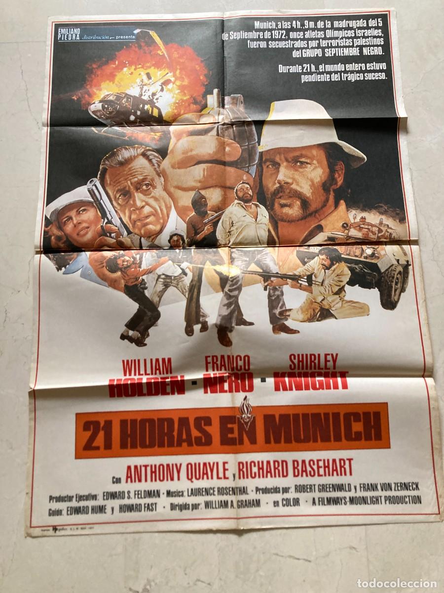 Cine: Cartel cine original 21 HORAS EN MUNICH (1976) 70x100 / William Holden - Franco Nero