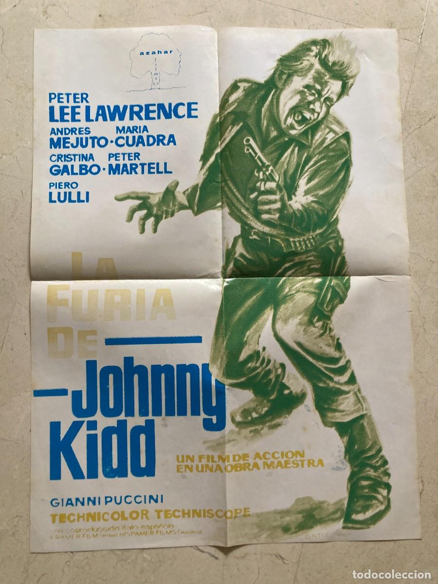 Cine: Cartel cine original LA FURIA DE JOHNNY KID (1967) 46x62,5 / Peter Lee Lawrence - Paul Naschy