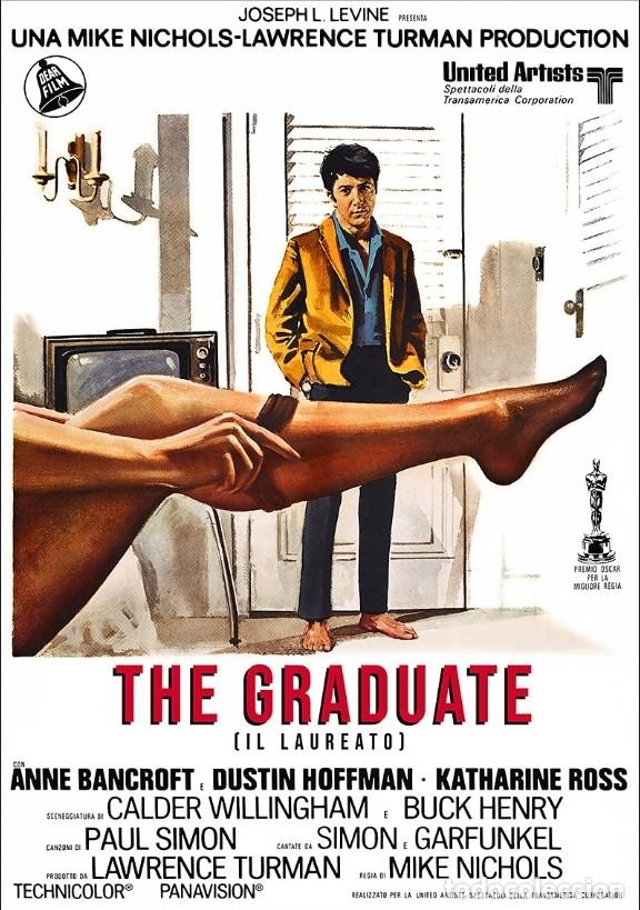 Cine: El graduado. Poster original 100x70 cm aprox