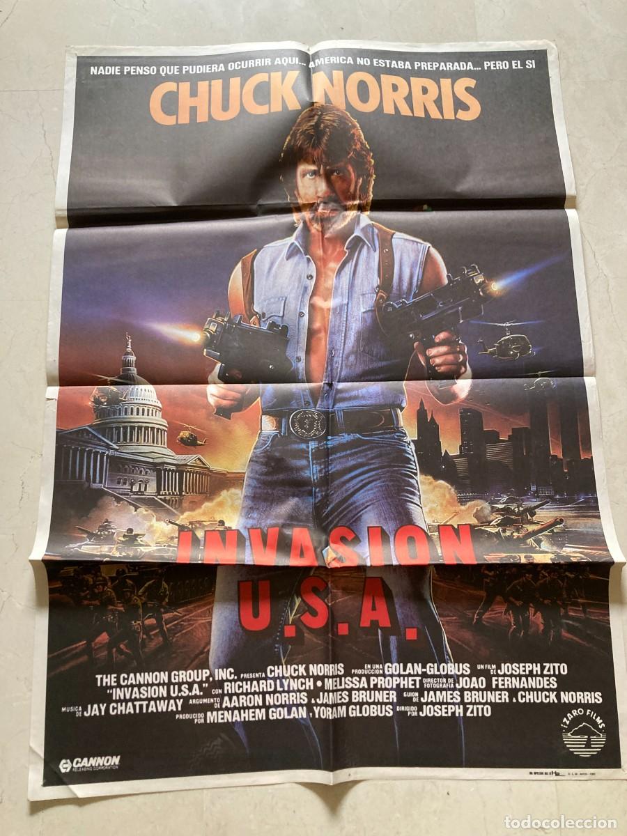Cine: Cartel cine original INVASION USA (1985) 70x100 / Chuck Norris