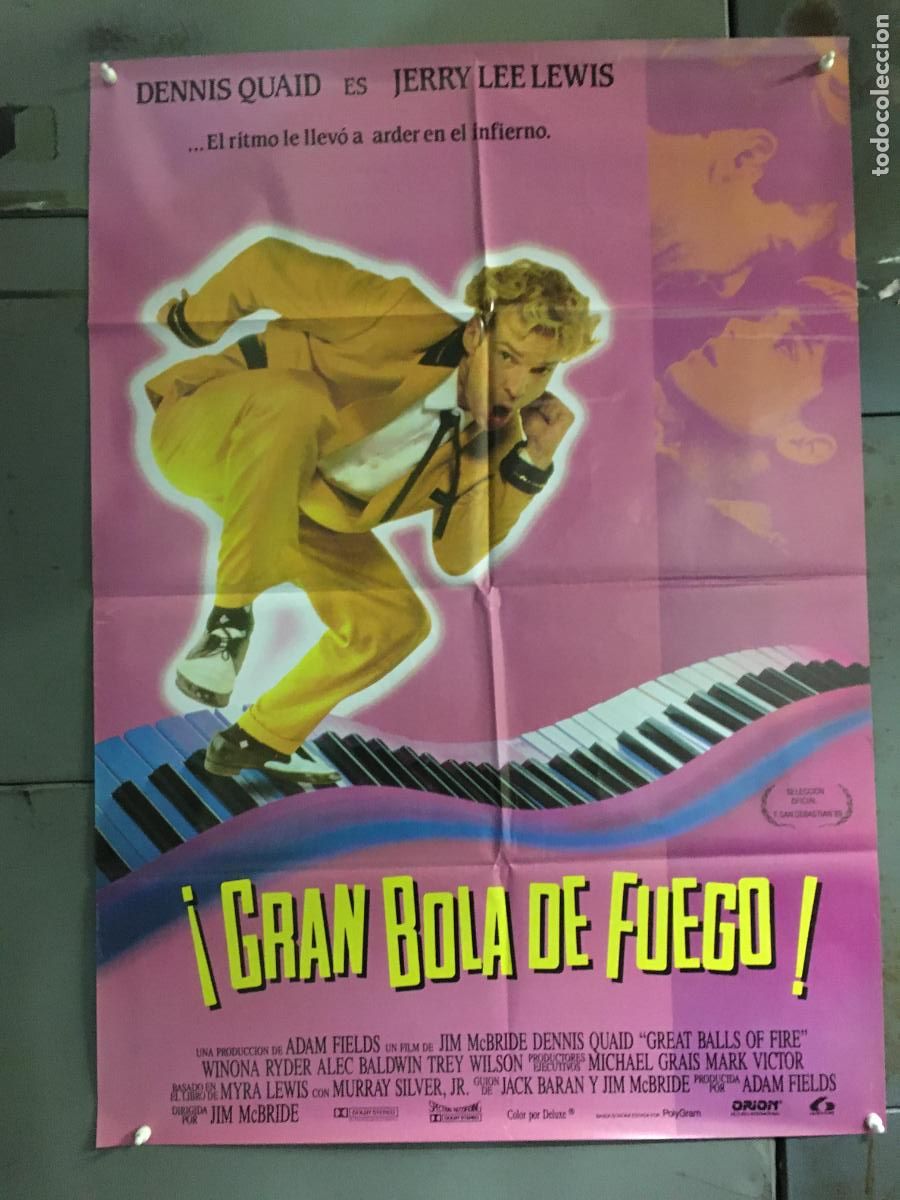 Cine: AFC52 GRAN BOLA DE FUEGO GREAT BALLS OF FIRE DENNIS QUAID JERRY LEE LEWIS POSTER 70X100 h5