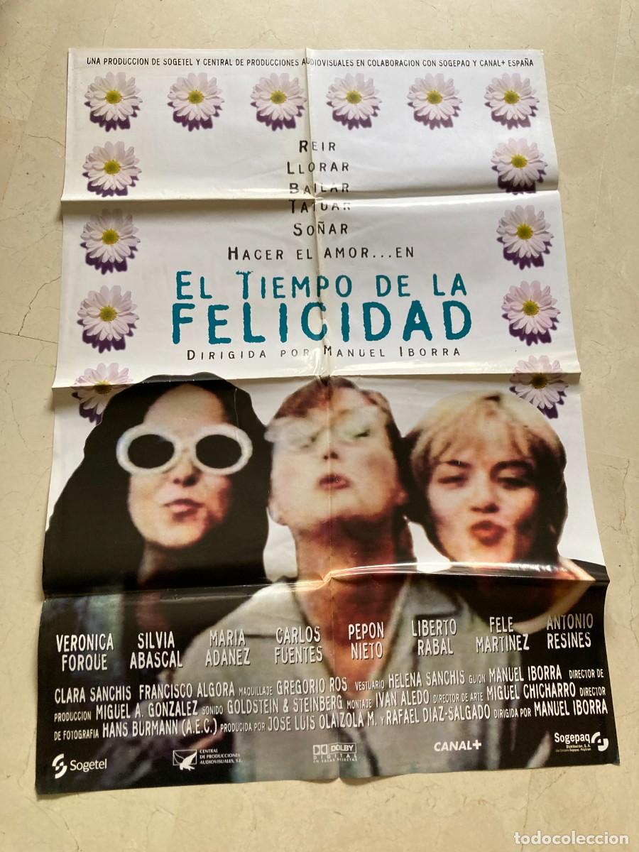 Cine: Cartel cine original EL TIEMPO DE LA FELICIDAD (1997) 70x100 / Manuel Iborra - Ver&oacute;nica Forqu&eacute;