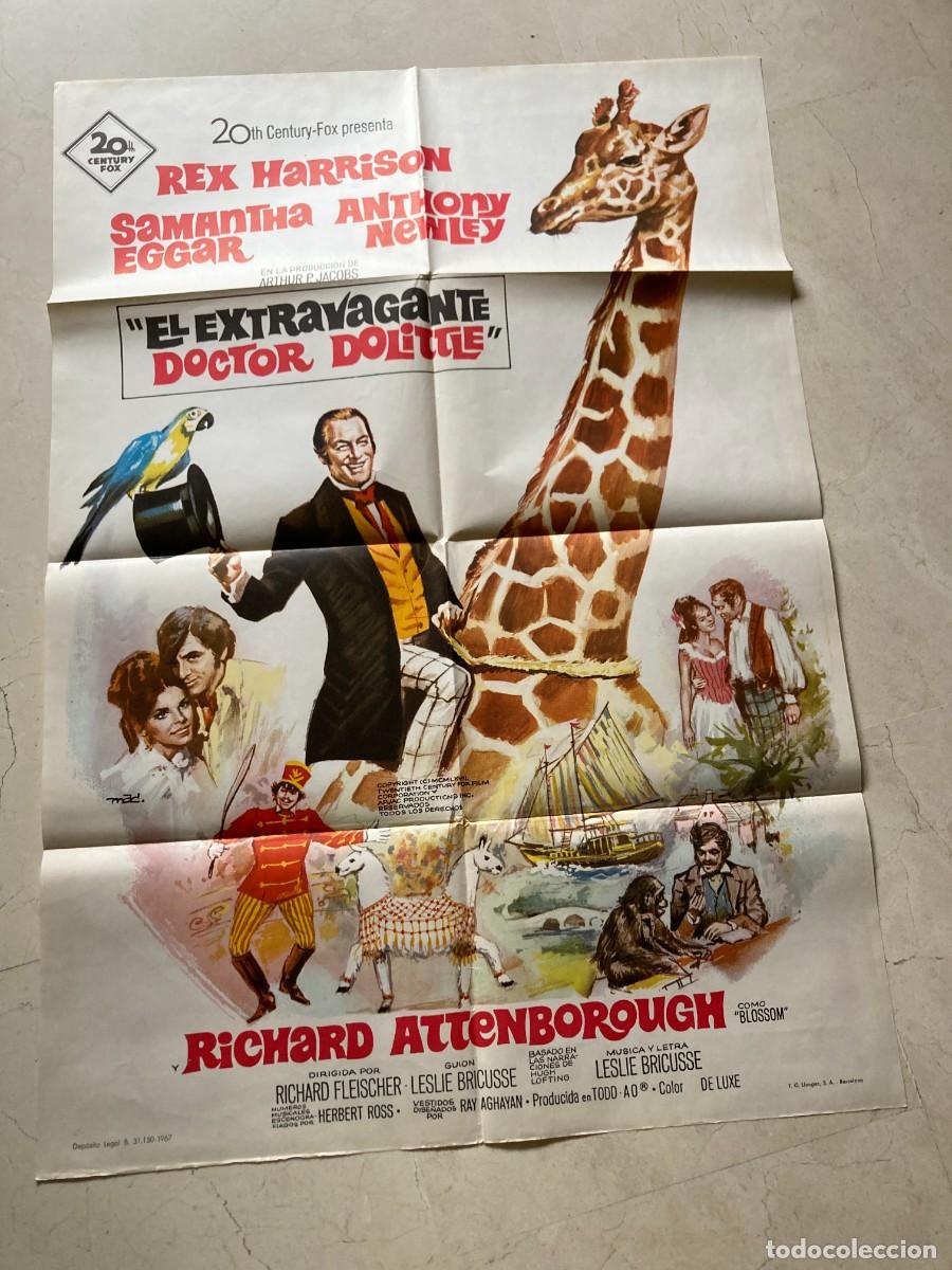 Cine: Cartel cine original EL EXTRAVAGANTE DOCTOR DOOLITTLE (1967) 70x100 / Rex Harrison - Samantha Eggar