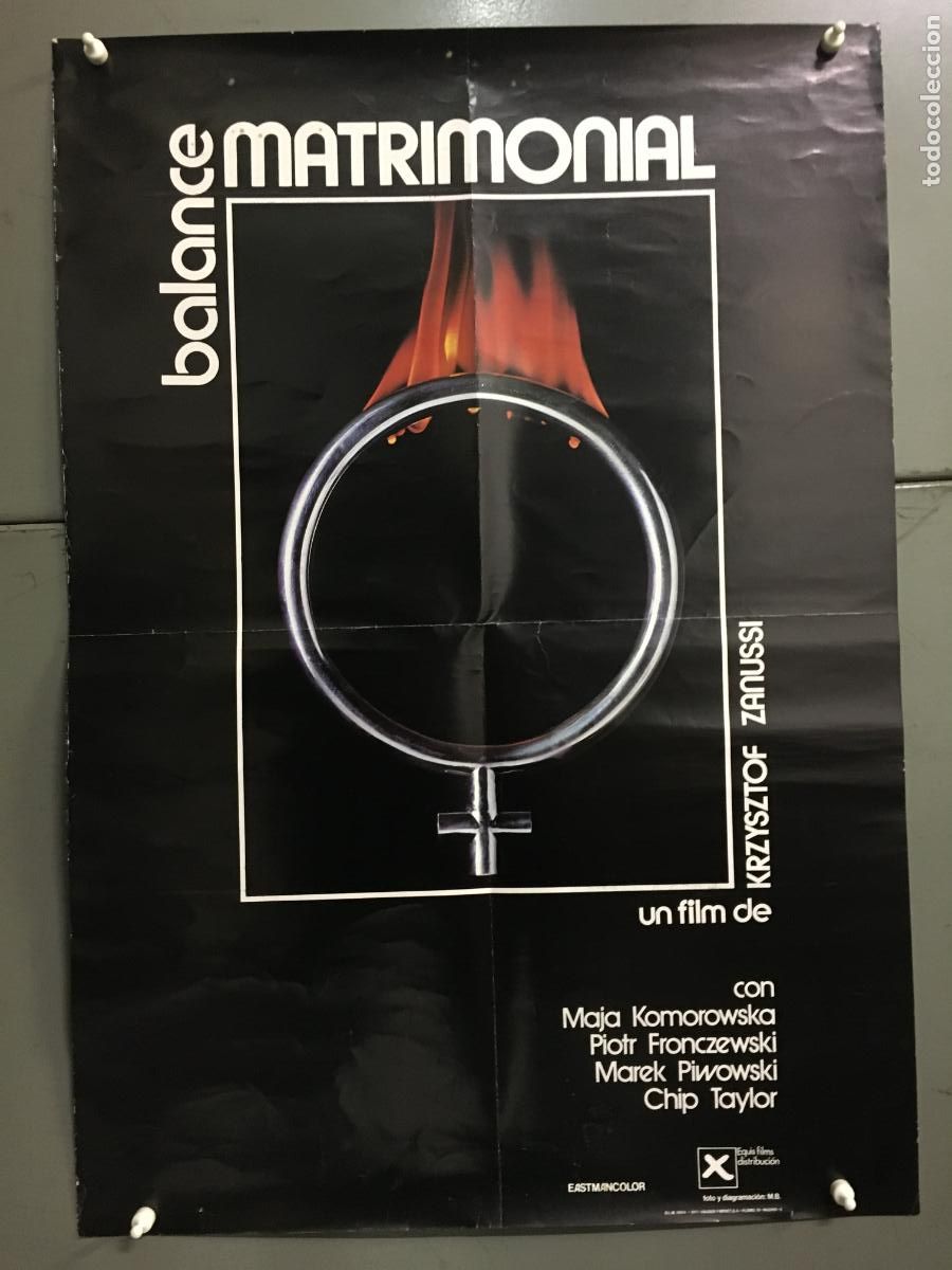 Cine: AFC56 BALANCE MATRIMONIAL KRZYSZTOF ZANUSSI CINE POLACO POSTER ORIGINAL 48X68 ESTRENO h0
