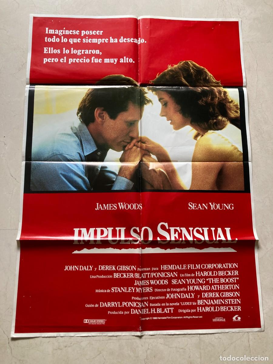 Cine: Cartel cine original IMPULSO SENSUAL (1988) 70x100 / James Woods - Sean Young