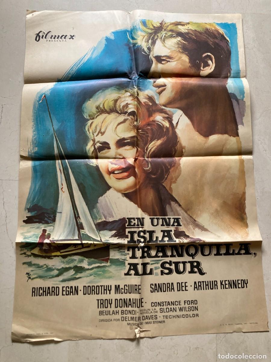 Cine: Cartel cine original EN UNA ISLA TRANQUILA DEL SUR (1959) 70x100 / Delmer Daves - Sandra Dee