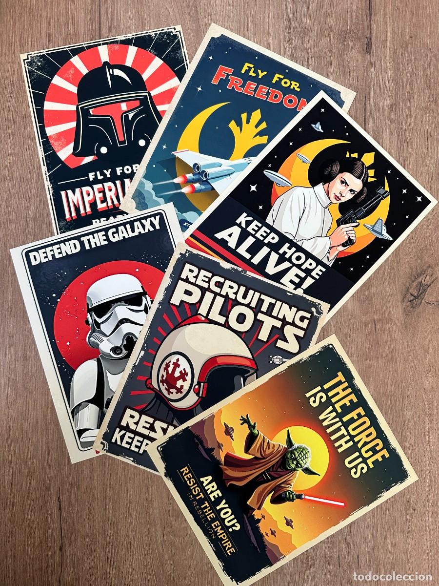 Cine: Lote de 6 l&aacute;minas Star Wars 14x18 cm