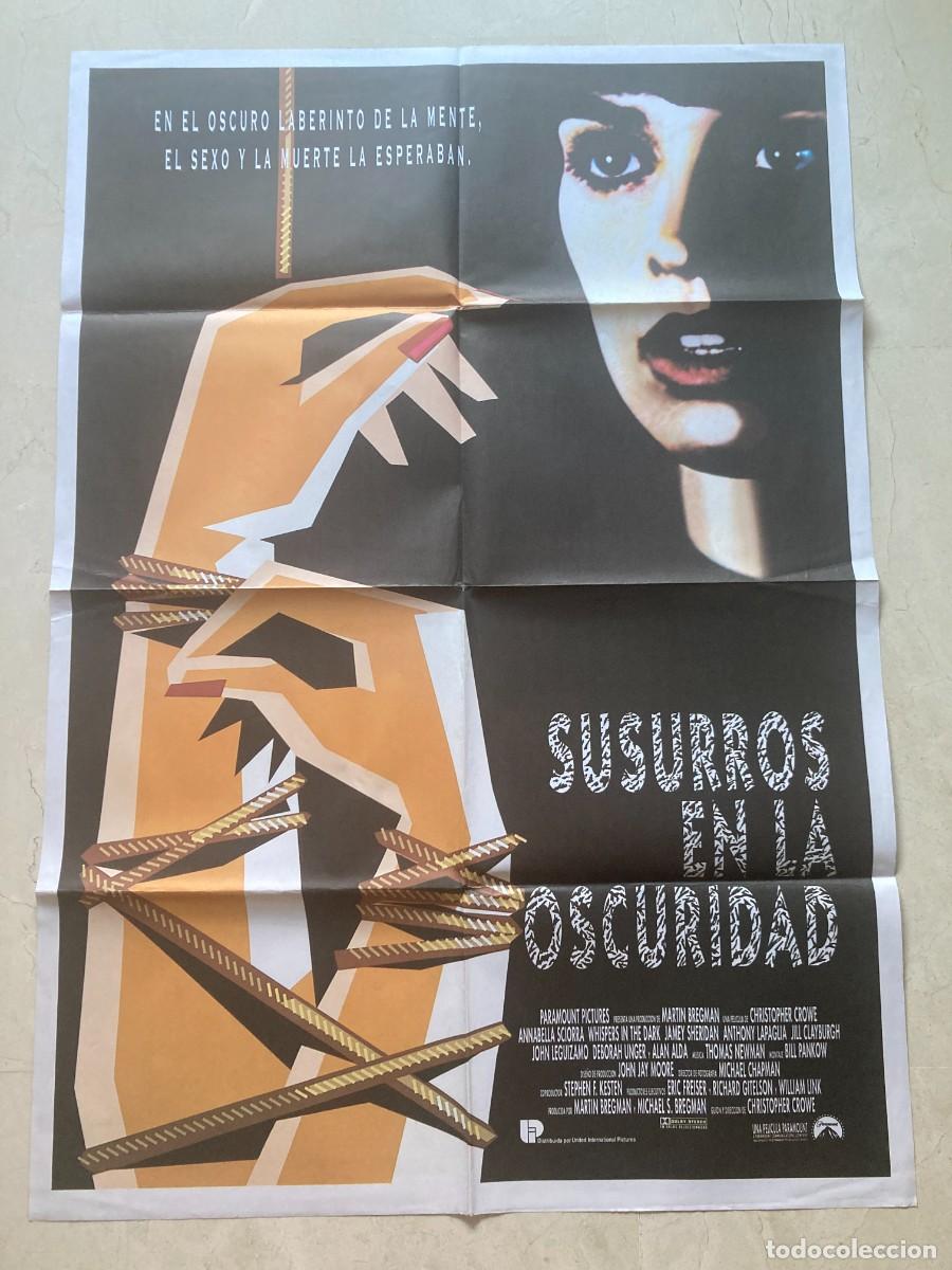 Cine: Cartel cine original SUSURROS EN LA OSCURIDAD (1992) 70x100 / Annabella Sciorra - Alan Alda