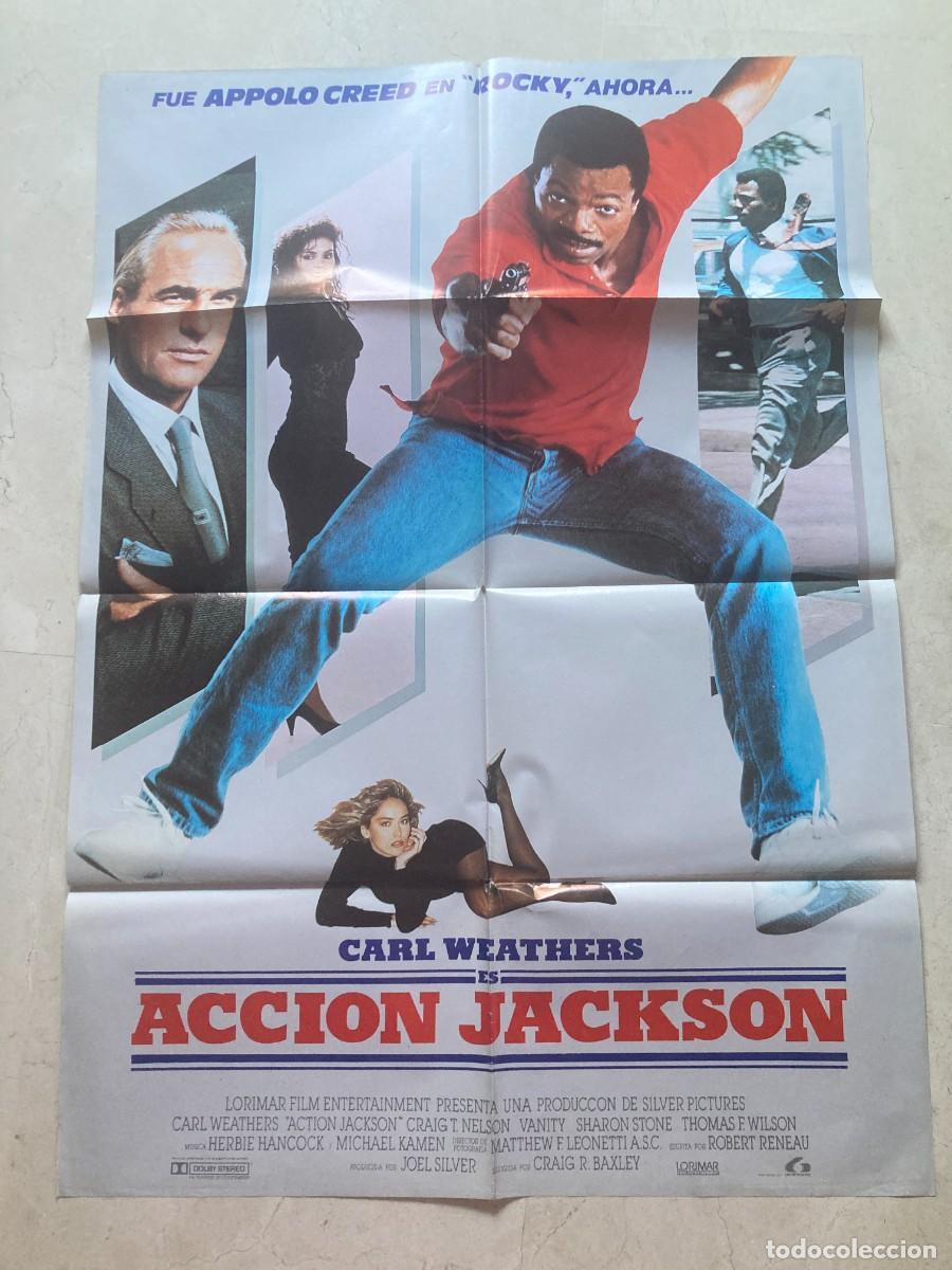Cine: Cartel cine original ACCION JACKSON (1988) 70x100 / Carl Weathers - Vanity - Craig T. Nelson