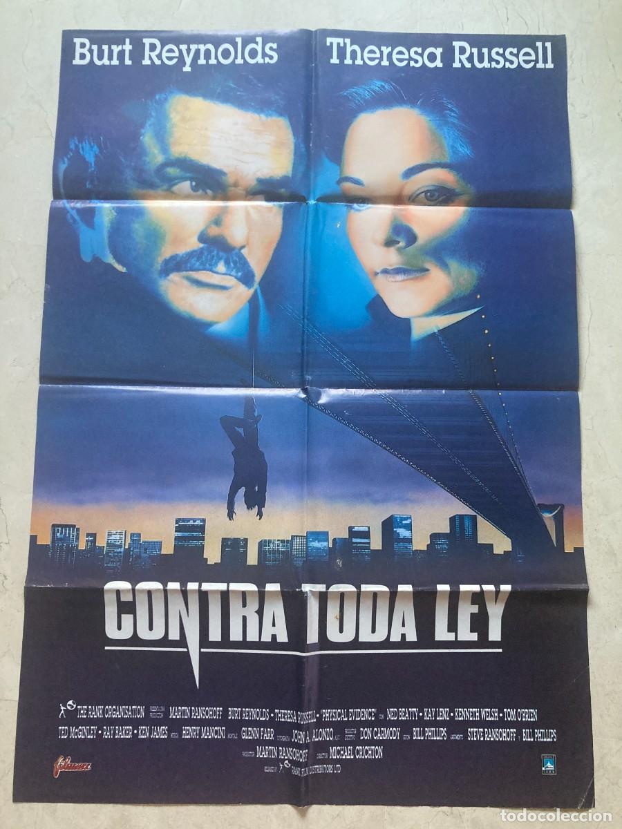 Cine: Cartel cine original CONTRA TODA LEY (1989) 70x100 / Burt Reynolds - Theresa Russell