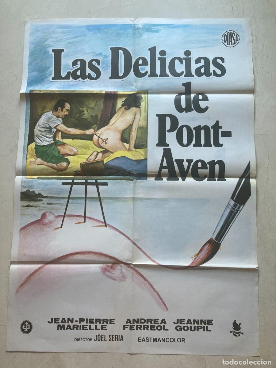 Cine: Cartel cine original LAS DELICIAS DE PONT AVEN (1975) 70x100 / Jo&euml;l S&eacute;ria - Andrea Ferreol